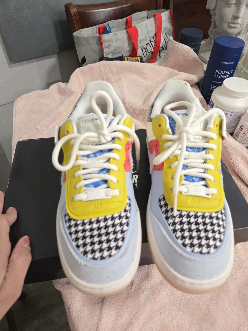 Nike Womens Air Force 1 Shadow "Patchwork" (Style Code: DM8076-100) - Picture 3 of 6